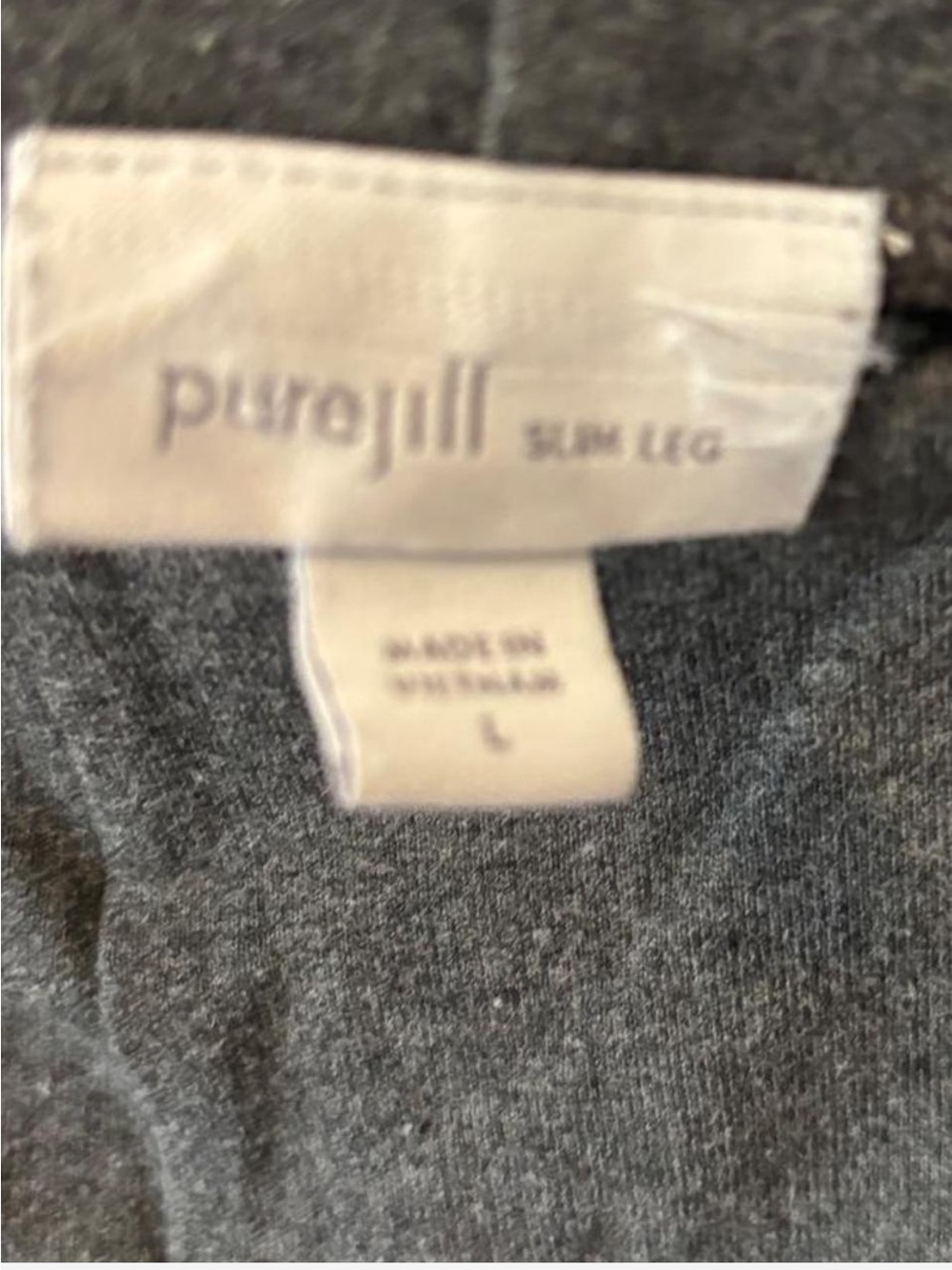 J. Jill Pure Jill Charcoal Straight-Leg Pull On Pants Pima Cotton Blend - Picture 4 of 5
